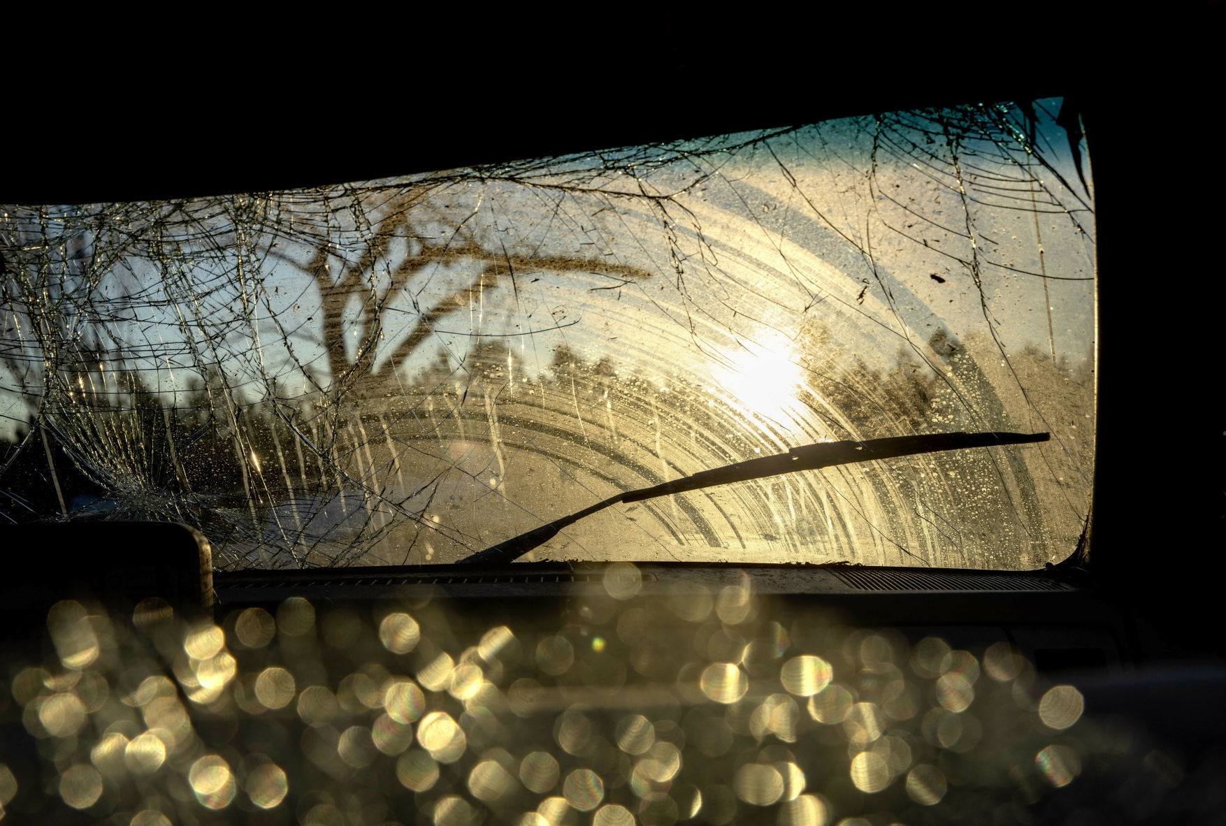 Windshield of a car